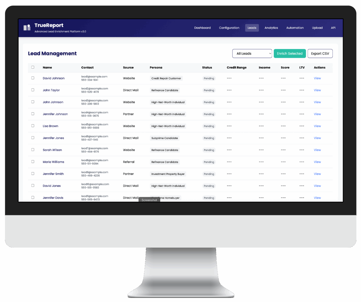 Halcyon TrueReport lead enhancement